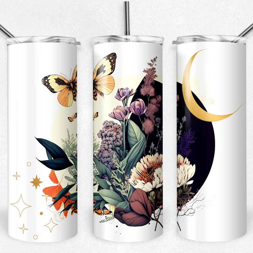 Boho Flowers Metal Insulated Tumbler